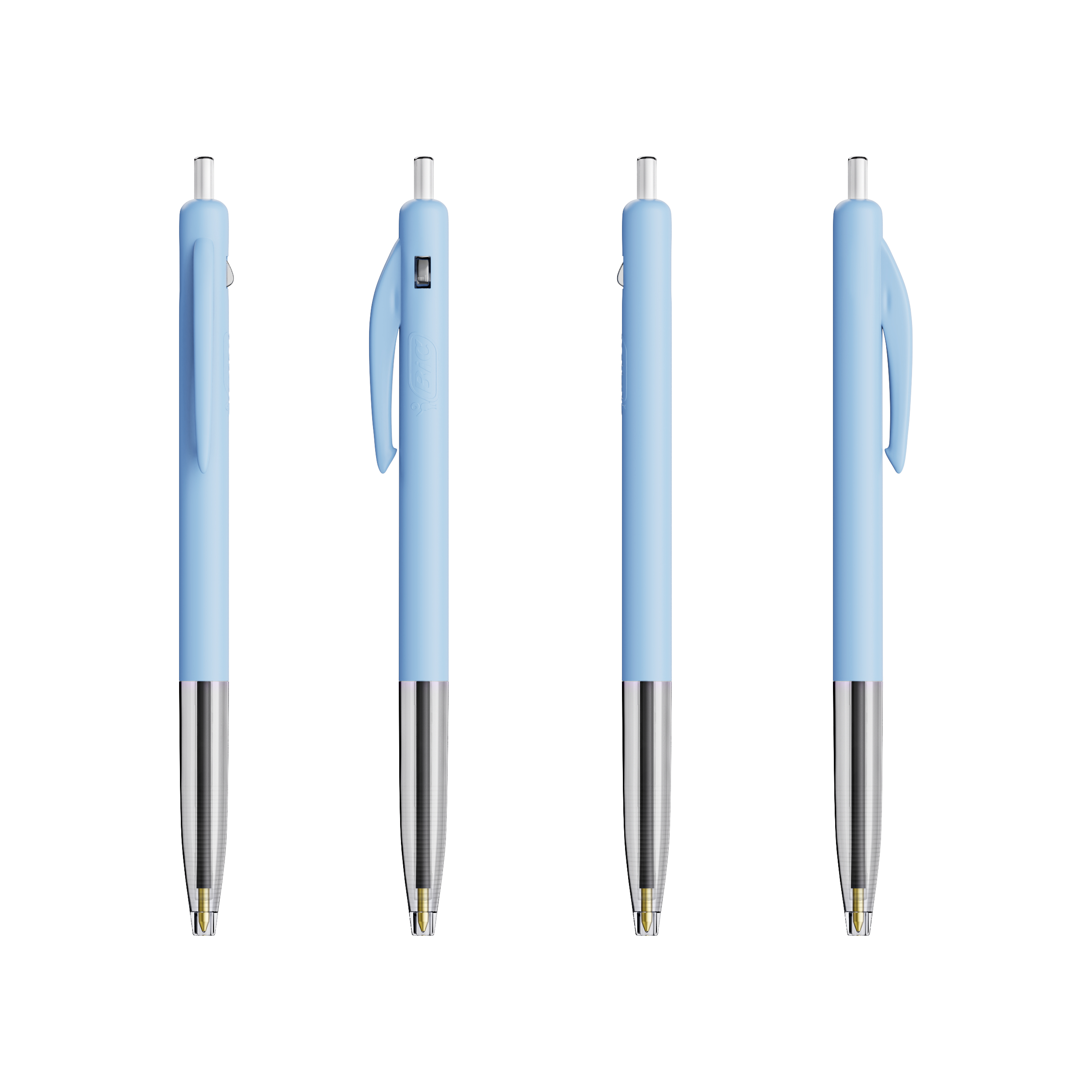 Stylo rétractable BIC® personnalisé M10® Clic Couleur Bleu Pastel